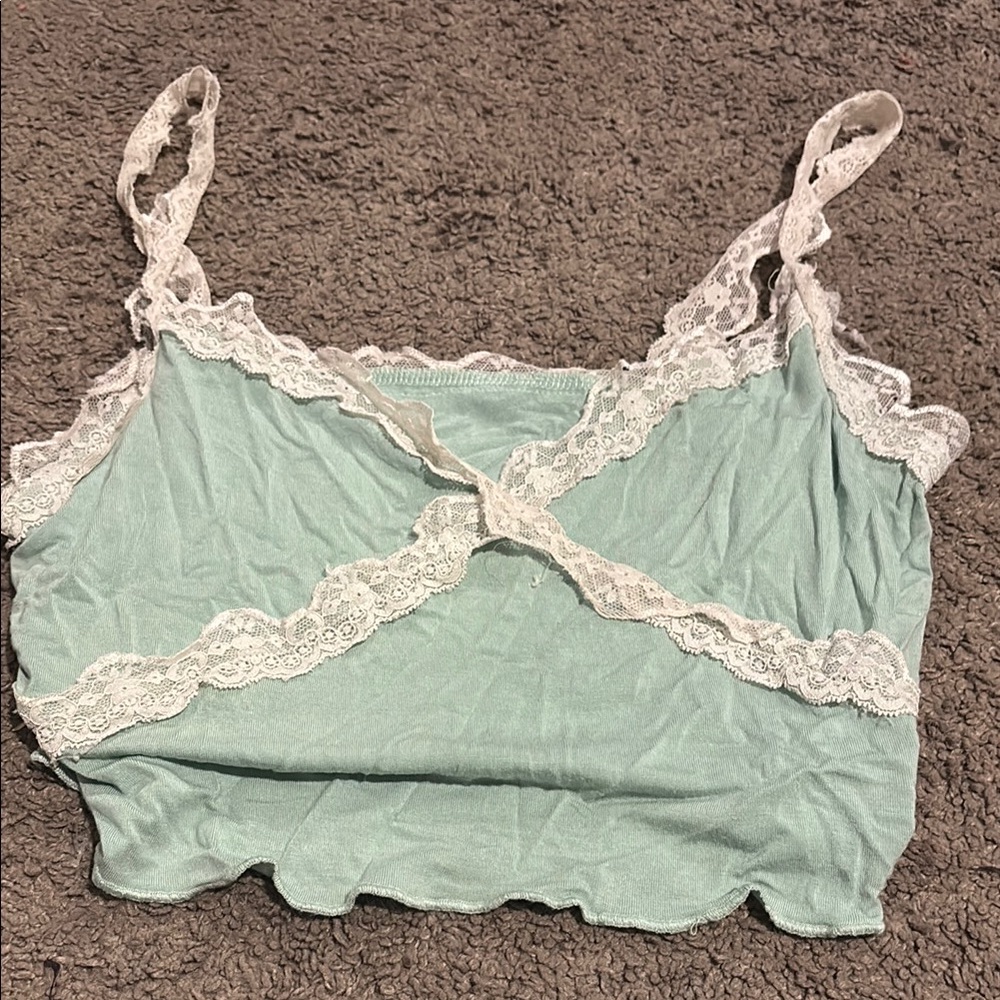 Mint Green Lace Trim Camisole
